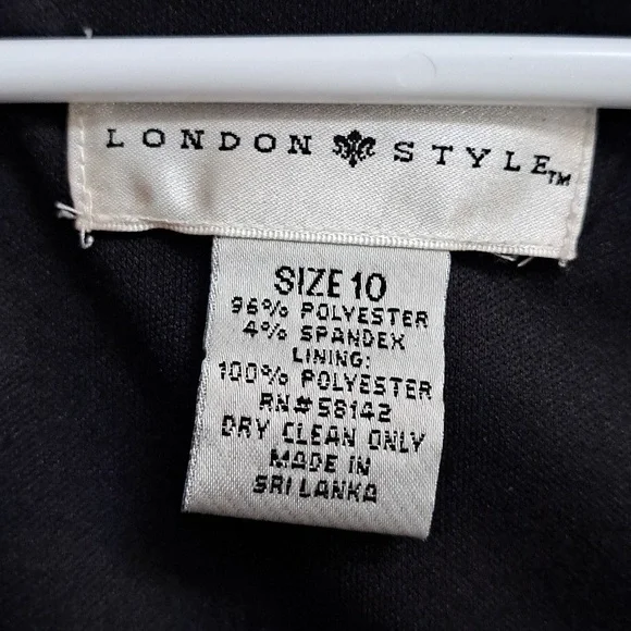 London Style Black/Green Paisley Businesses/Casual Dress. Sze 10 NWT - Picture 8 of 8